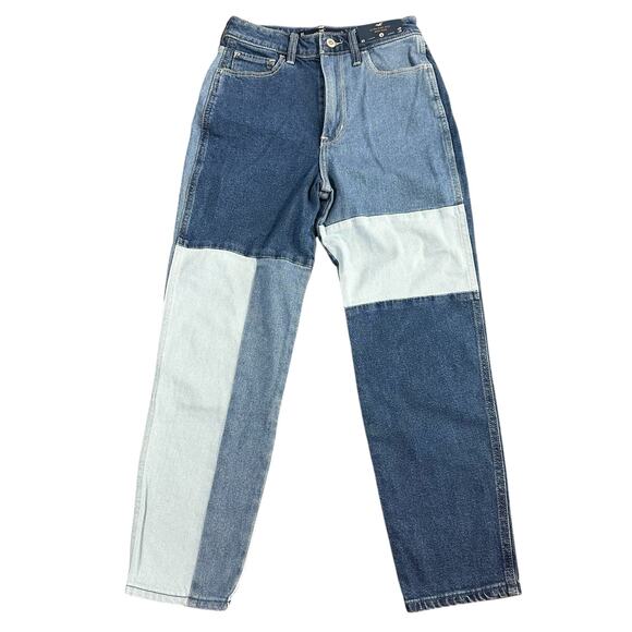 Hollister Women's Ultra High Rise Mom Jeans Patchwork Size 24x25 - Picture 1 of 5